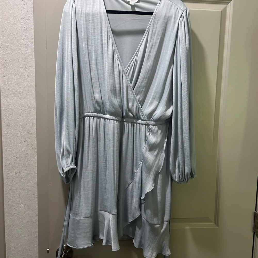 LC Lauren Conrad Satin Blue Dress